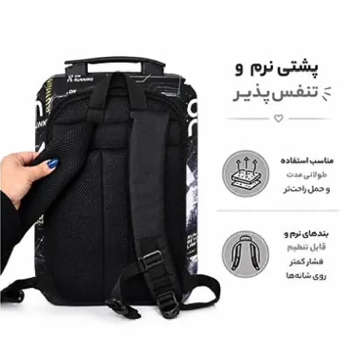 کوله پشتی فانتزی هارد کیس سفری MARINOX MARVEL مدل آدیداس کد P/MS1090/H
