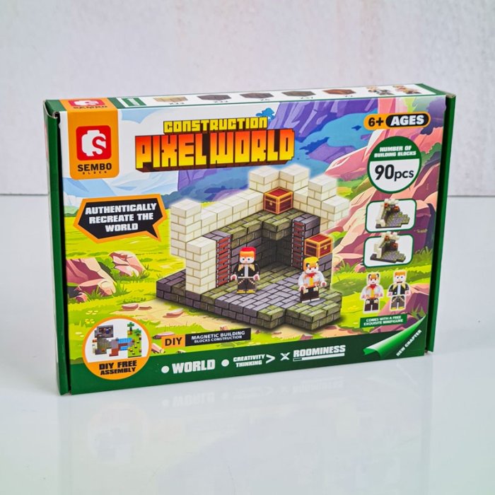 بلوک مغناطیسی پیکسل ورد 90 تکه PIXEL WORLD کد 301200
