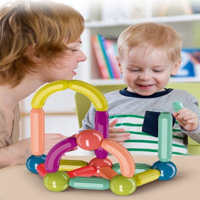اسباب بازی ساختنی مگنتی مدل میله و مهره 64 تکه کد MX248864