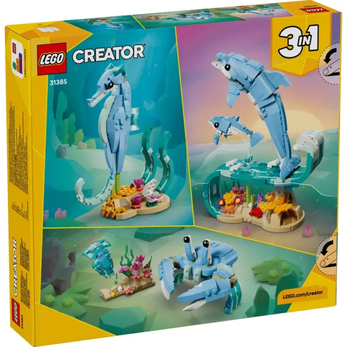 لگو کریتور 542 قطعه 3 در 1 مدل دلفین LEGO Creator 3 in 1 Beautiful Dolphins کد 31385