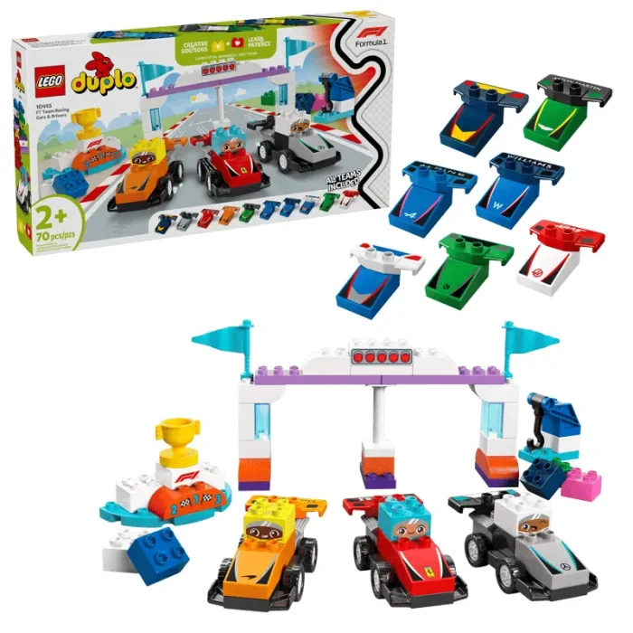 لگو دوپلو  70 قطعه مدل ماشین مسابقه LEGO Team Race Cars & Drivers کد 10445