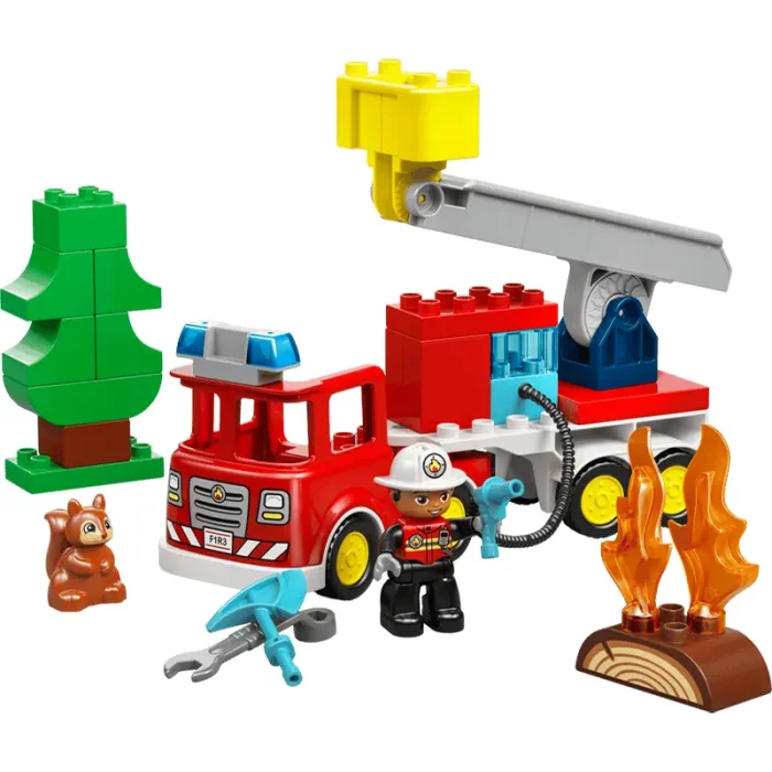 لگو دوپلو  28 قطعه مدل ماشین آتش نشانی LEGO Fire Engine کد 10473