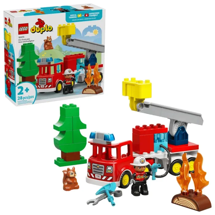 لگو دوپلو  28 قطعه مدل ماشین آتش نشانی LEGO Fire Engine کد 10473