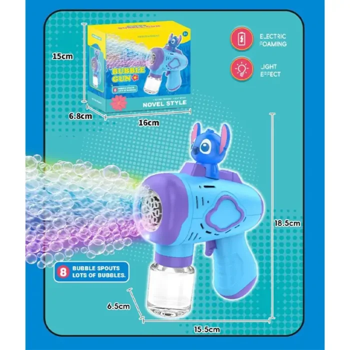 اسباب بازی تفنگ حباب ساز 8 حفره مدل استیچ کد P/156/A