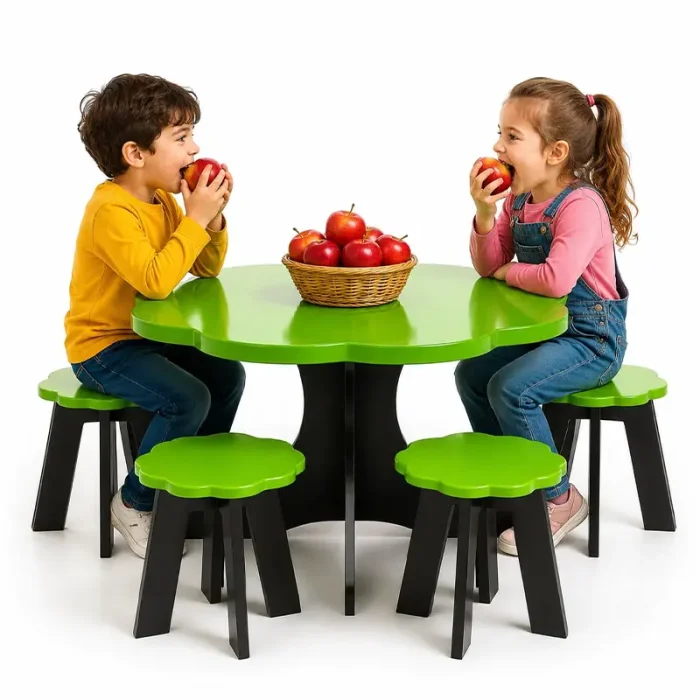 ست میز و صندلی چوبی طرح سیب کد 6561344