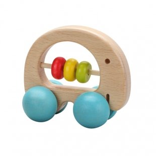 اسباب بازی چوبی جغجغه طرح ماشین فیل classic world مدل 3052