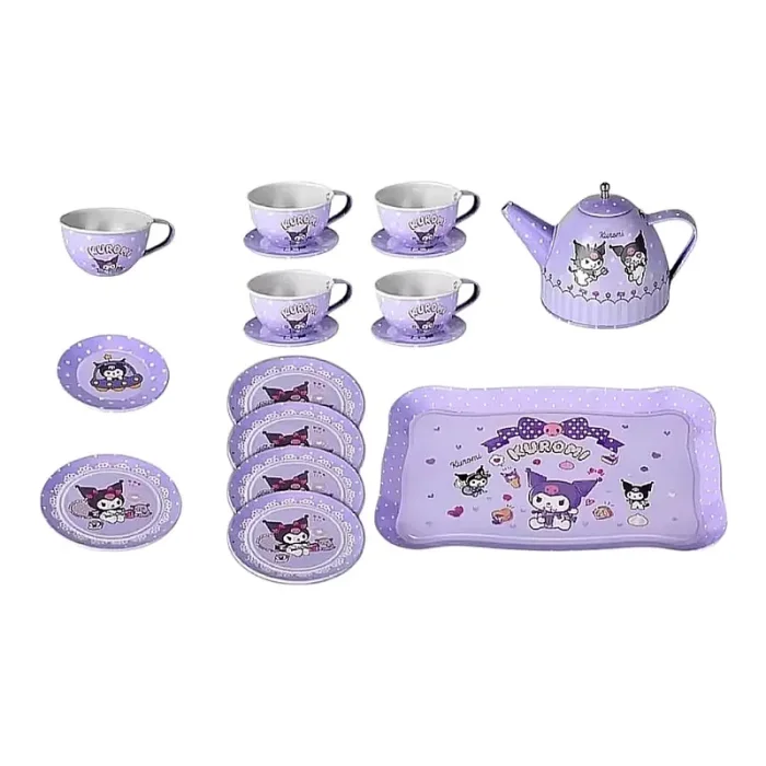 اسباب بازی ست چای خوری فلزی کیفی طرح کرومی کد 7725658