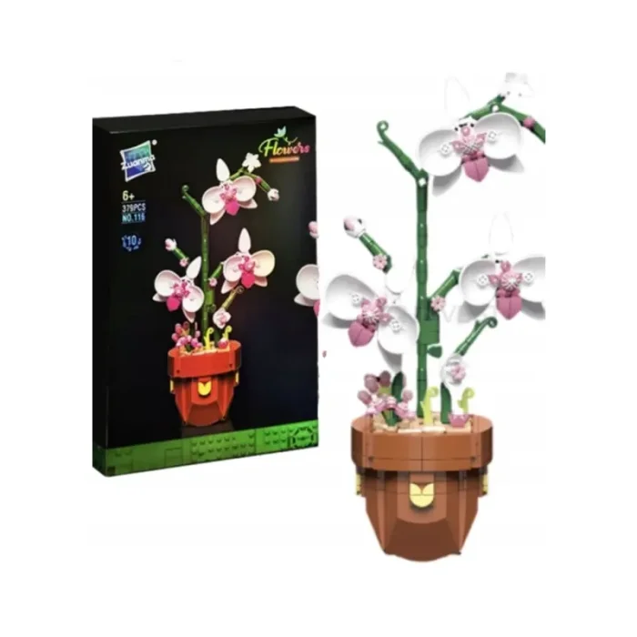 لگو گل ارکیده پروانه ای 379 تکه با گلدان کد P/116/D
