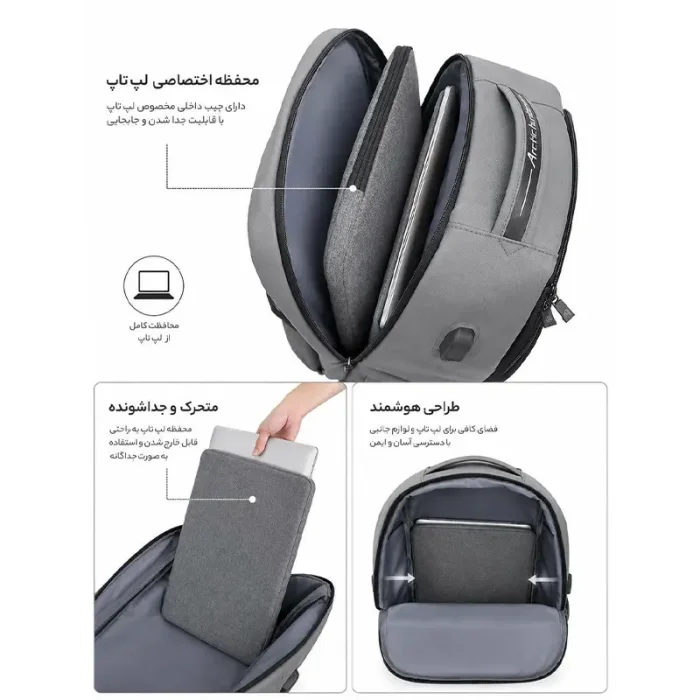 کوله پشتی لپ تاپ VEFS ARCTIC HUNTER رنگ مشکی کد 7728455