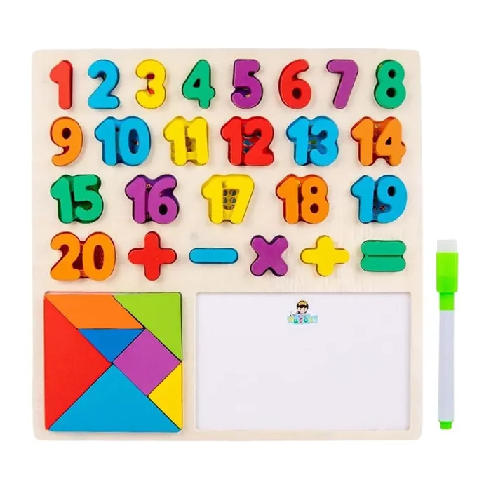 اسباب بازی چوبی 3 در 1 اعداد و وایت برد کد 7723409