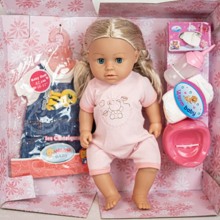 عروسک دخترانه جیشی با لوازم WARM BABY کد 7728625