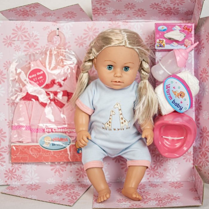 عروسک دخترانه جیشی با لوازم WARM BABY کد 7728625