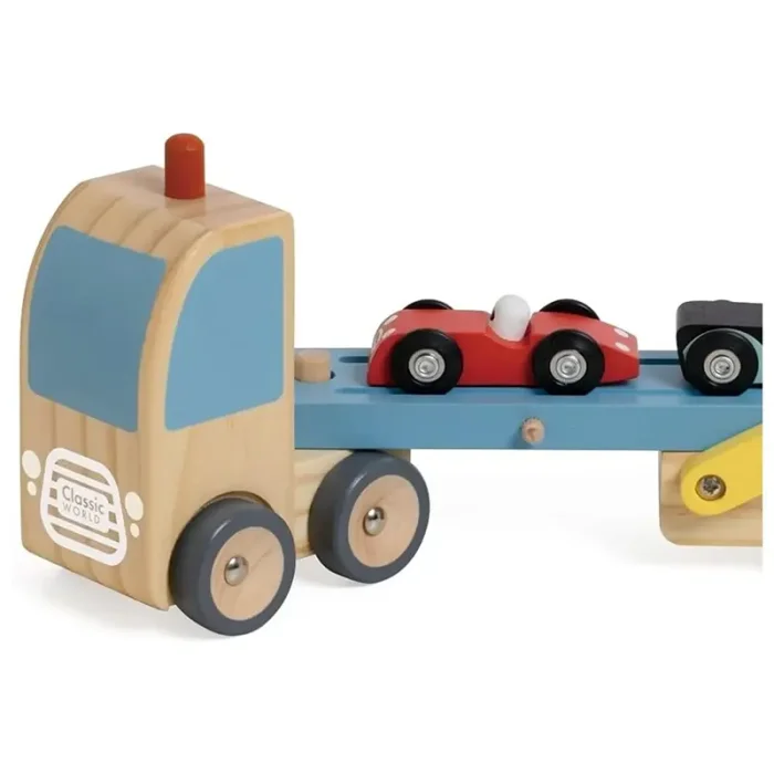 اسباب بازی کامیون حمل چوبی کلاسیک ورلد Classic World Wooden Car Transporter کد 53771