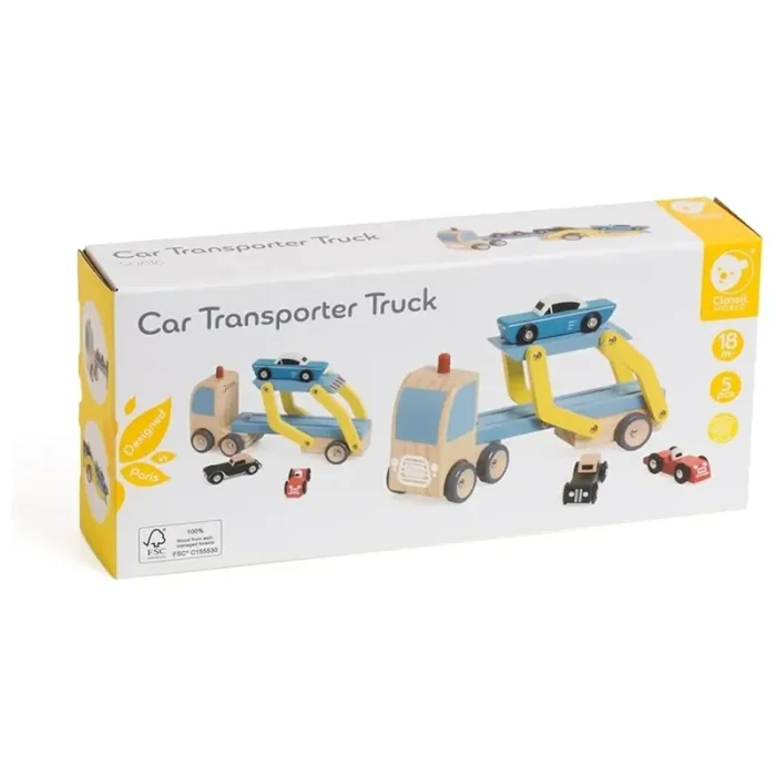 اسباب بازی کامیون حمل چوبی کلاسیک ورلد Classic World Wooden Car Transporter کد 53771
