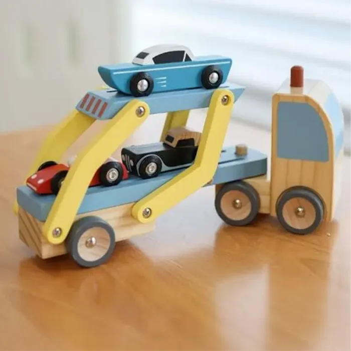 اسباب بازی کامیون حمل چوبی کلاسیک ورلد Classic World Wooden Car Transporter کد 53771