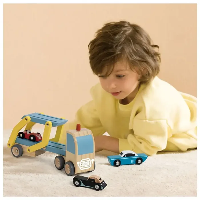 اسباب بازی کامیون حمل چوبی کلاسیک ورلد Classic World Wooden Car Transporter کد 50616