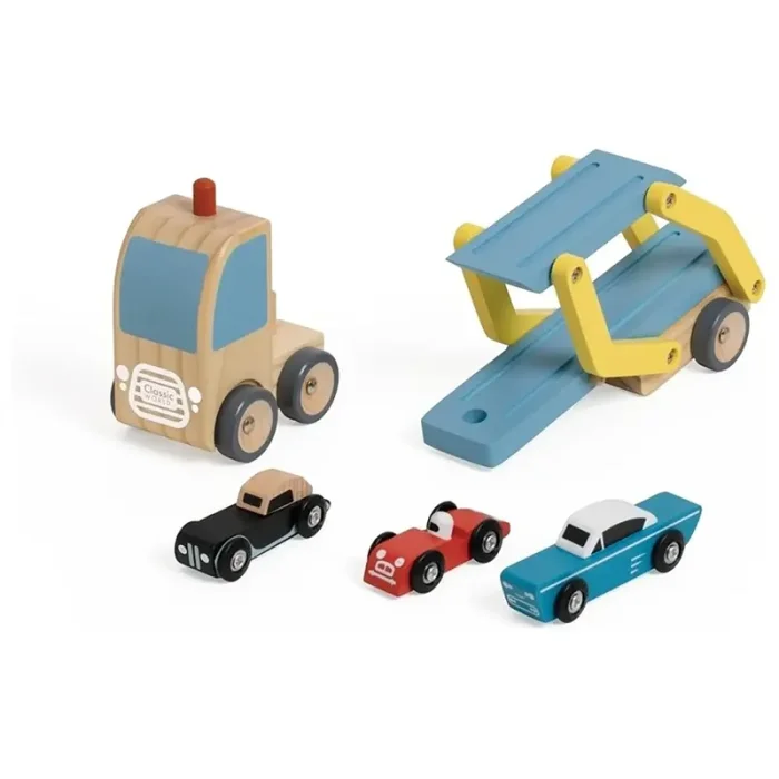 اسباب بازی کامیون حمل چوبی کلاسیک ورلد Classic World Wooden Car Transporter کد 53771