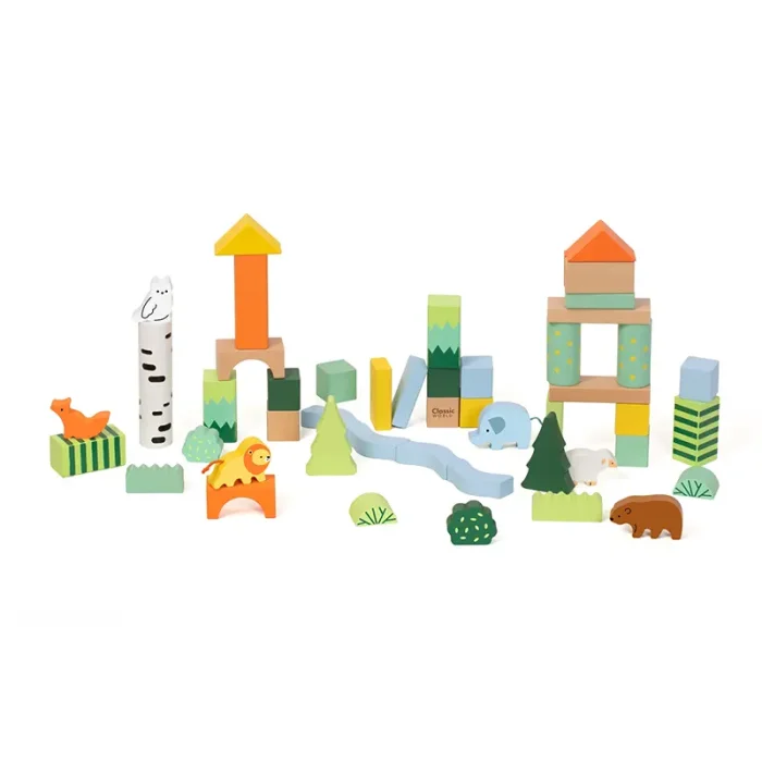 بریکس چوبی 50 تکه جنگل کلاسیک ورلد Forest Blocks Classic World کد 20272