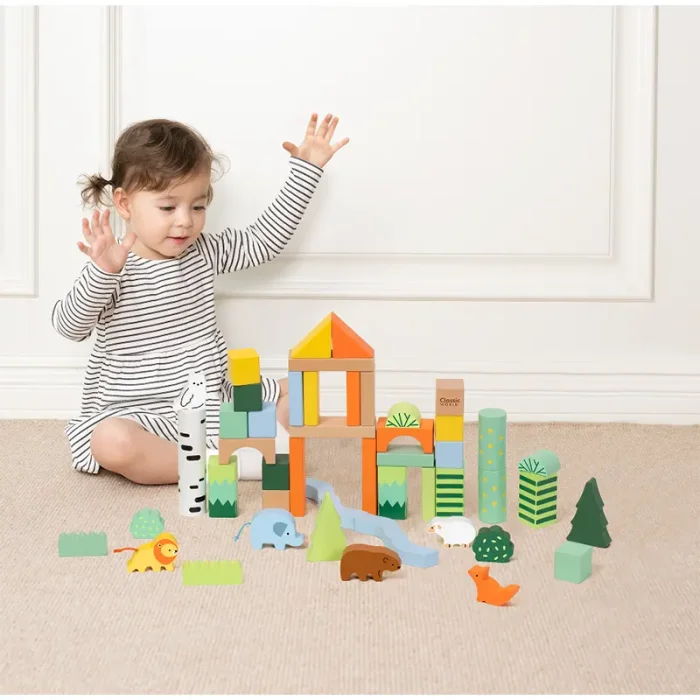 بریکس چوبی 50 تکه جنگل کلاسیک ورلد Forest Blocks Classic World کد 20272