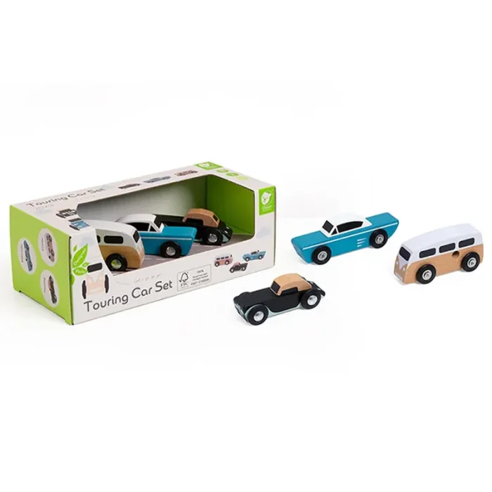 ست ماشین اسپورت چوبی کلاسیک ورلد 3 عددی Sports Car Set CLASSIC WORLD کد 20250