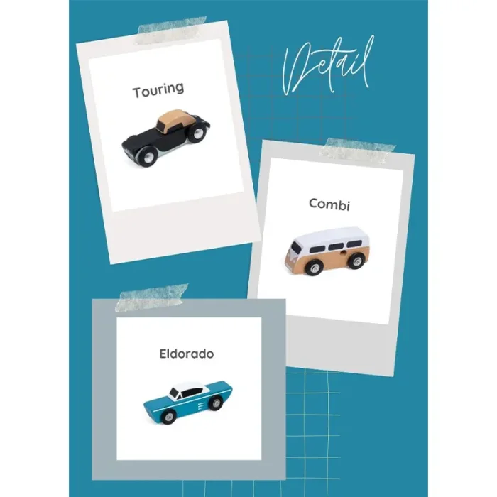 ست ماشین اسپورت چوبی کلاسیک ورلد 3 عددی Sports Car Set CLASSIC WORLD کد 20250