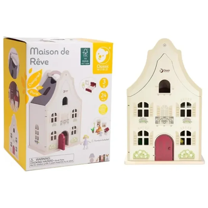 خانه عروسک چوبی وینتیج کلاسیک ورلد Classic World Vintage Dollhouse کد 50620