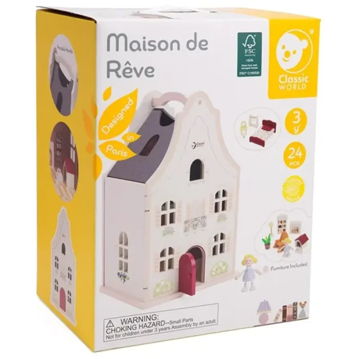 خانه عروسک چوبی وینتیج کلاسیک ورلد Classic World Vintage Dollhouse کد 50620