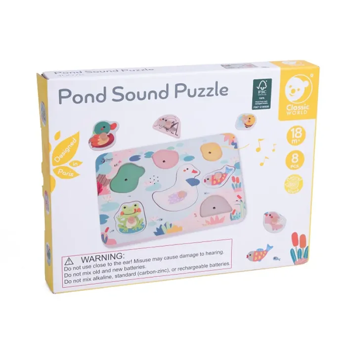 پازل چوبی صدا دار حیوانات جنگل کلاسیک ورلد Classic World Jungle Animal Sound Puzzle کد 40085