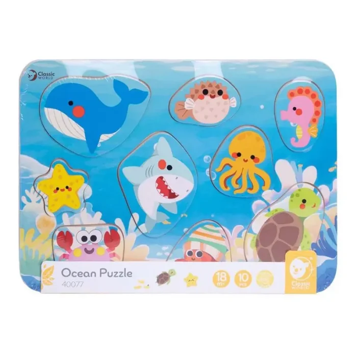 پازل چوبی حیوانات دریایی کلاسیک ورلد Classic World Ocean Puzzle  کد 40077