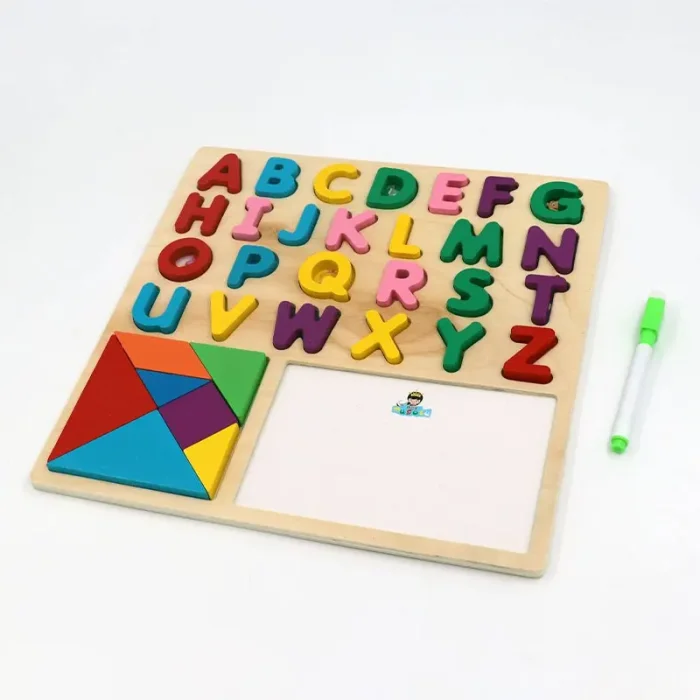 اسباب بازی چوبی 3 در 1 حروف الفبا انگلیسی و وایت برد کد 7761677