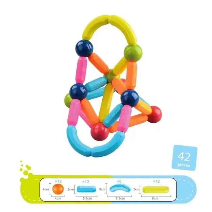 اسباب بازی مگنتی مدل میله و مهره 64 تکه کد CH1026