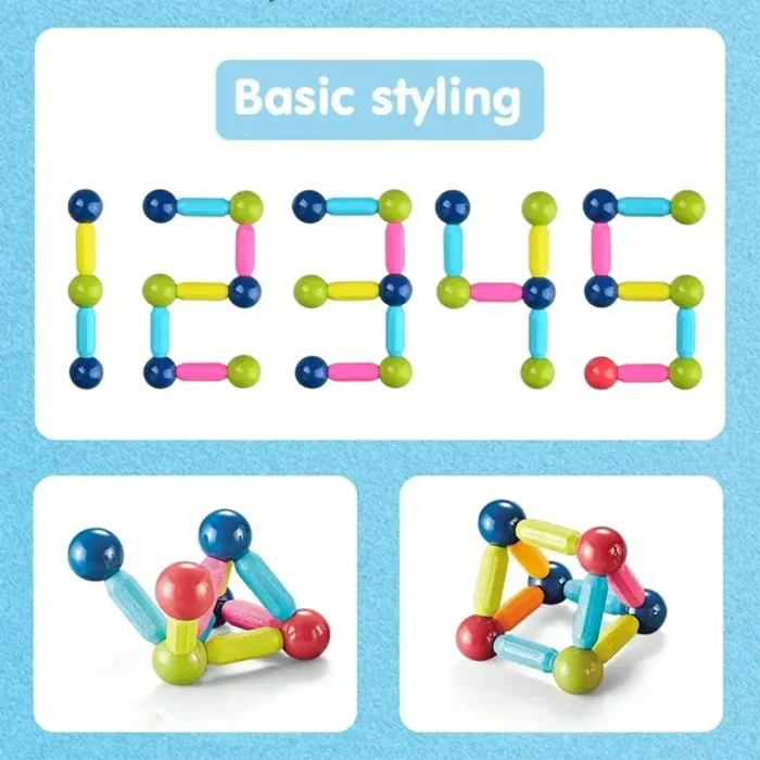 اسباب بازی مگنتی مدل میله و مهره 64 تکه کد CH1026