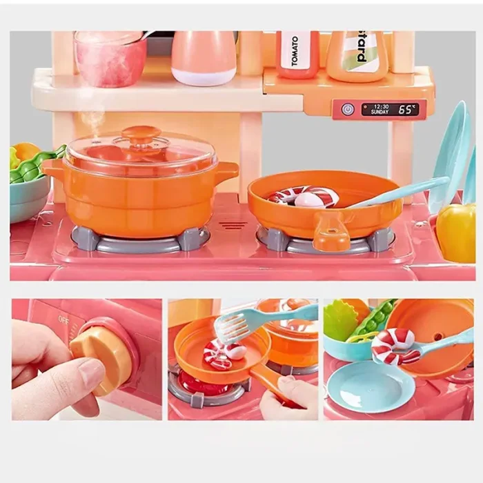 آشپزخانه کودک 36 تکه موزیکال رنگ صورتی کد 889170