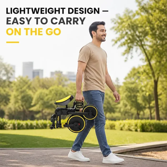 سه چرخه کودک تاشو مشکی زرد MammaMia 4*1 کد S100P