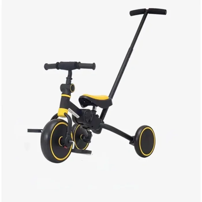 سه چرخه کودک تاشو مشکی زرد MammaMia کد S100P