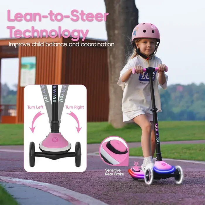 اسکوتر کودک Kick’n’Roll X2 LED رنگ صورتی کد P/X2/C