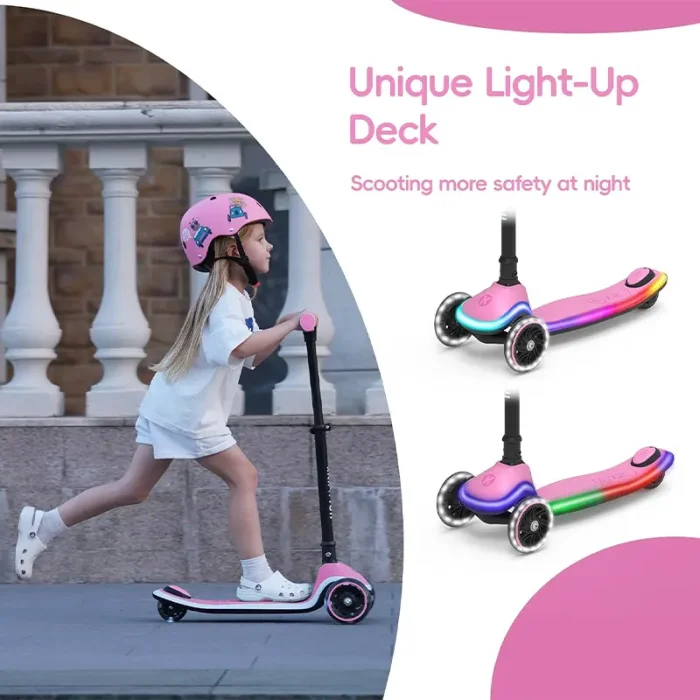 اسکوتر کودک Kick’n’Roll X2 LED رنگ صورتی کد P/X2/C