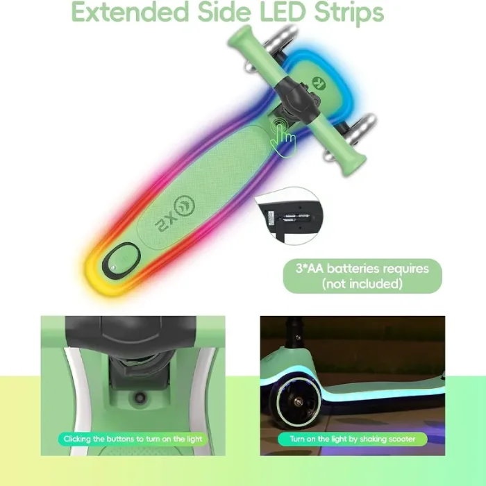 اسکوتر کودک Kick’n’Roll X2 LED رنگ سبز کد P/X2/B