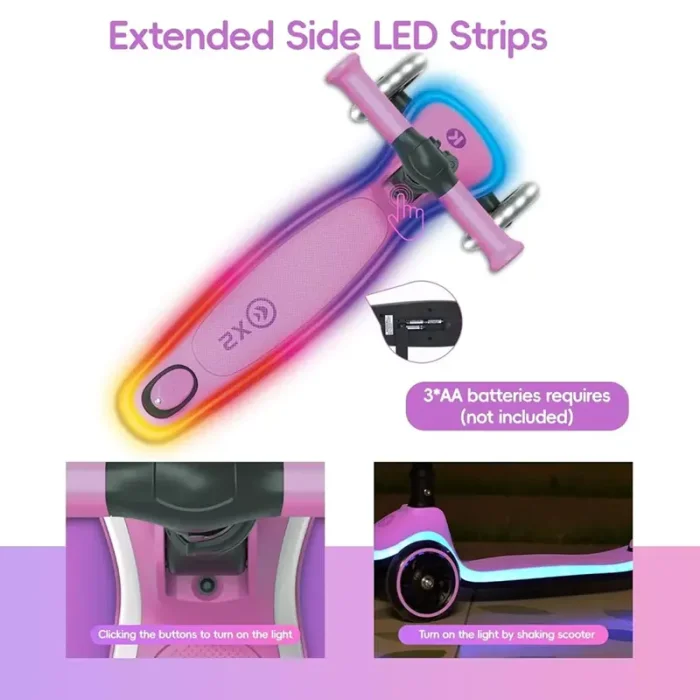 اسکوتر کودک Kick’n’Roll X2 LED رنگ بنفش کد P/X2/A