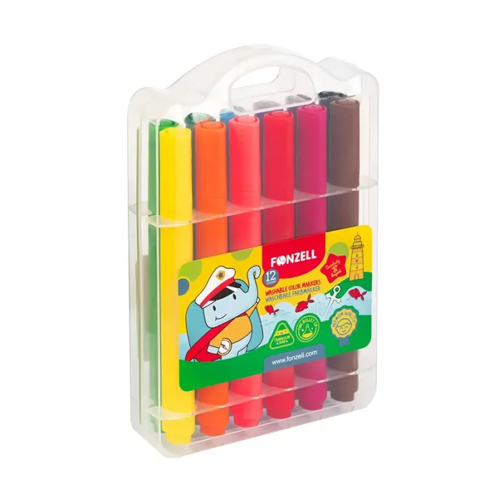 ماژيک 12 رنگ فونزل FONZEL Scented Washable Color Markers کد 3001
