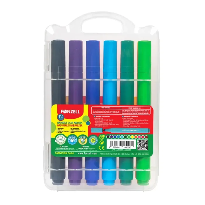 ماژيک 12 رنگ فونزل FONZEL Scented Washable Color Markers کد 3001