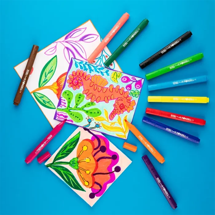 ماژيک 12 رنگ فونزل FONZEL Scented Washable Color Markers کد 3001