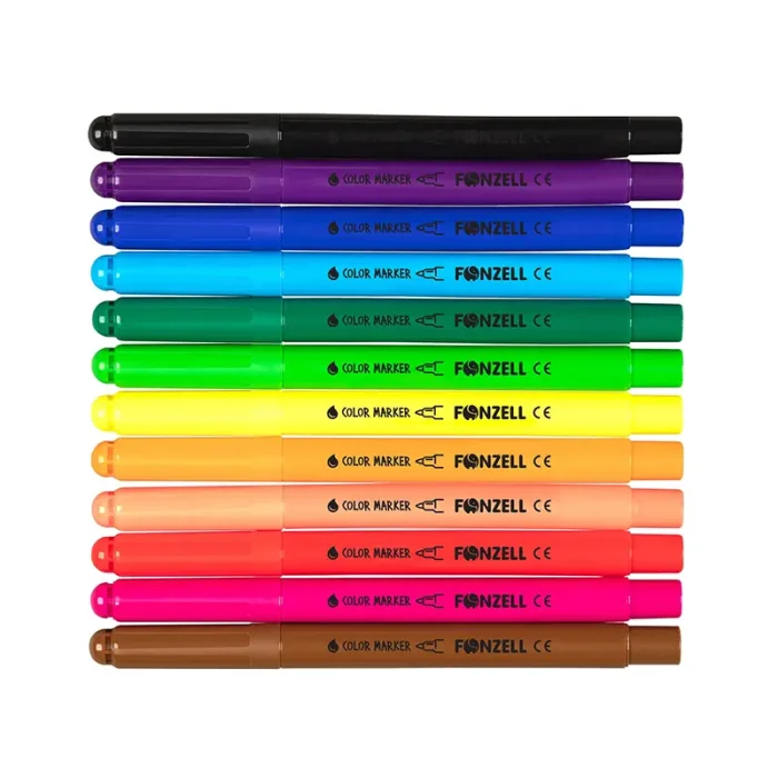 ماژيک 12 رنگ سوپر فونزل FONZEL Super Washable Markers کد 3002
