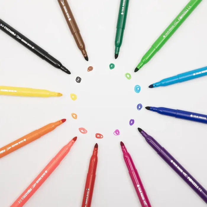 ماژيک 12 رنگ سوپر فونزل FONZEL Super Washable Markers کد 3002