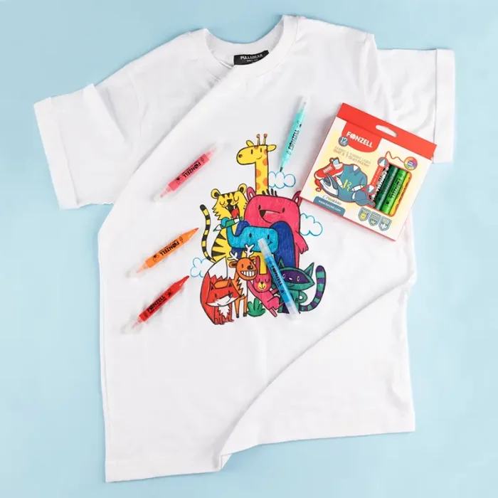 ماژيک پارچه 12 رنگ فونزل FONZEL T-shirt Markers کد 3003