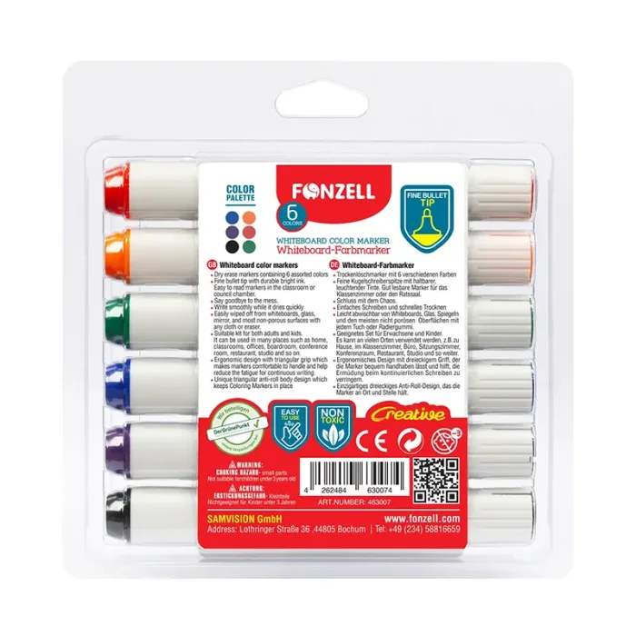 ماژيک پارچه 12 رنگ فونزل FONZEL T-shirt Markers کد 3003