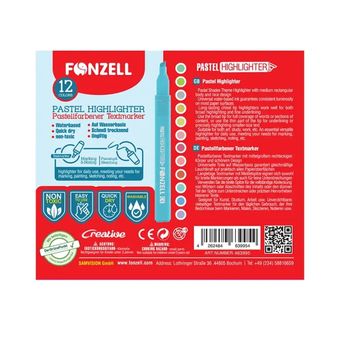 ماژيک وایت برد 6 رنگ فونزل FONZEL Whiteboard Markers کد 3007