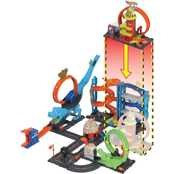 پیست ماشین هات ویلز سیتی مدل ایستگاه آتش‌نشانی Super Loop Fire Station کد HKX41
