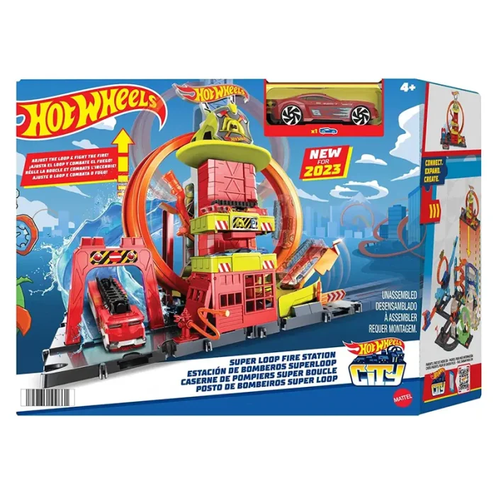 پیست ماشین هات ویلز سیتی مدل ایستگاه آتش‌نشانی Super Loop Fire Station کد HKX41