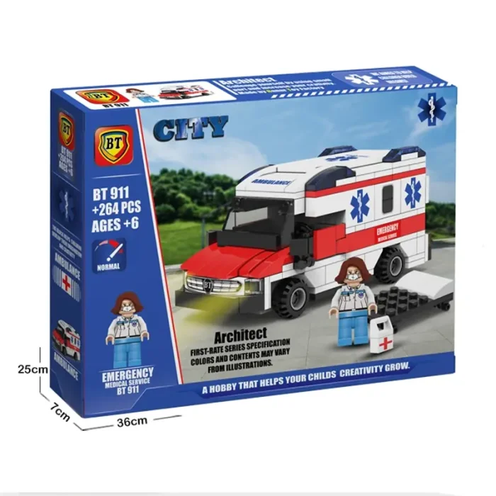 لگو ماشین آمبولانس 264 تکه مدل CITY شهری کد BT911